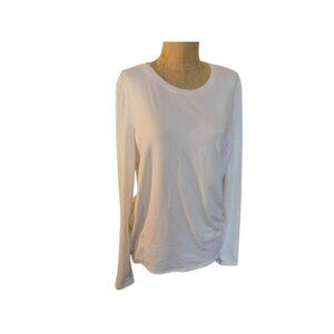 Cra Yoga Size XL White Long Sleeve Sheer Back Active Wear Athletic Top NWT